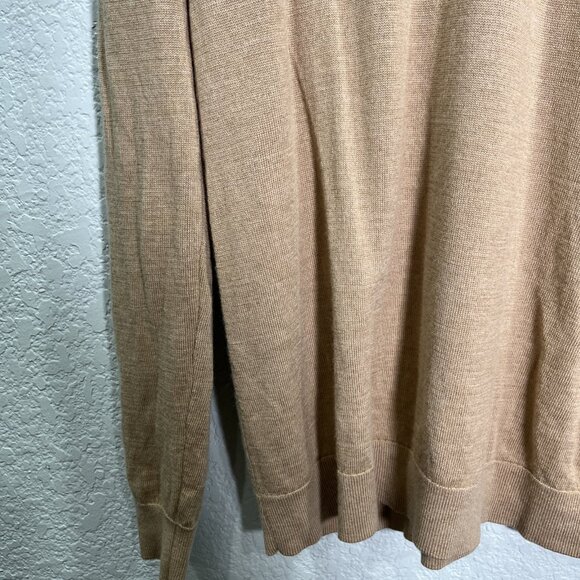 Duluth Trading Sweater Womens M Camel V Neck Merino Wool Knit Pullover Preppy - Picture 3 of 7